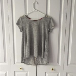 Lace trim tee